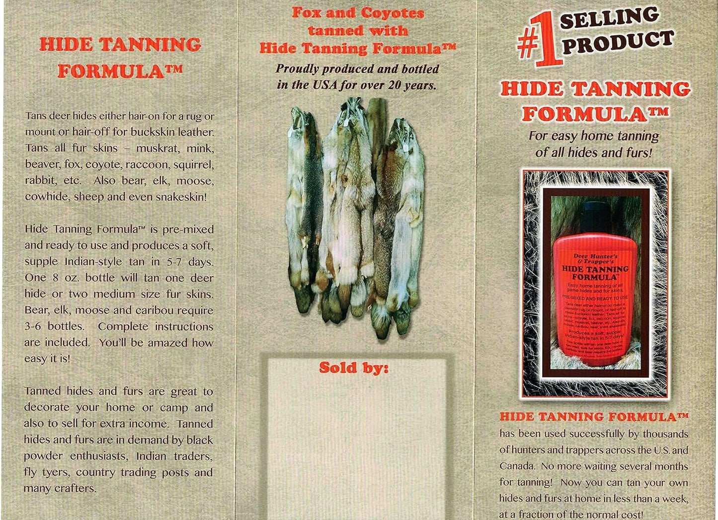 Deer Hunter's and Trapper's Hide & Fur Tanning Formula