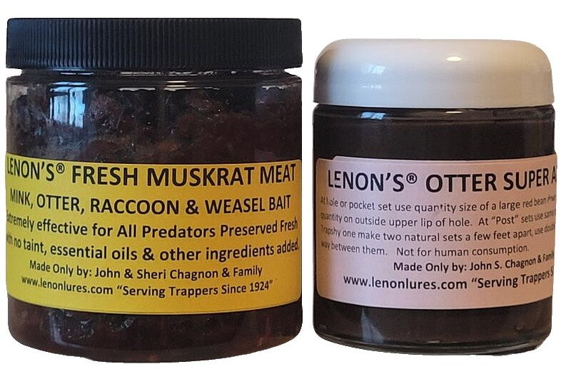 Lenon's Otter Special - 4 oz Otter Super All Call Lure & 8 oz. Fresh Muskrat Meat Bait
