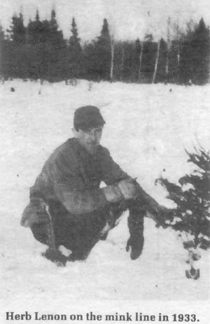 Herbert Lenon with a Mink in UP Michigan 1930's