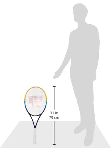 Wilson Profile Adult Recreational Tennis Racket - Grip Size 2 - 4 1/4", Blue/Orange