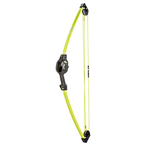 Bear Archery Spark Youth Bow Set, Recommended for Ages 5 to 10, Ambidextrous, Includes 2 Arrows, Armguard, Quiver