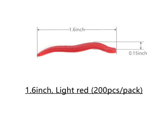 1.6in/3.3/3.9in Fishing Soft Lure Trout Worm Earthworm Bait Lifelike Fake Bloodworm Grub Worm Soft Fishing Lure Baits