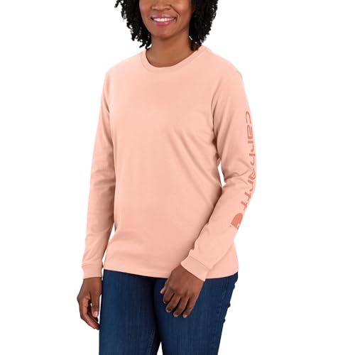 Carhartt Women's Plus Size Loose Fit Heavyweight Long Logo Sleeve Graphic T-Shirt