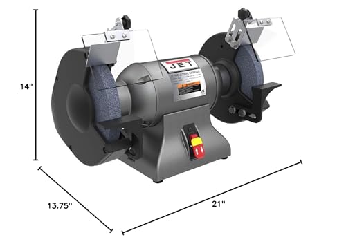 JET 8-Inch Industrial Bench Grinder, 3600 RPM, 1 HP, 115V 1Ph (Model IBG-8)