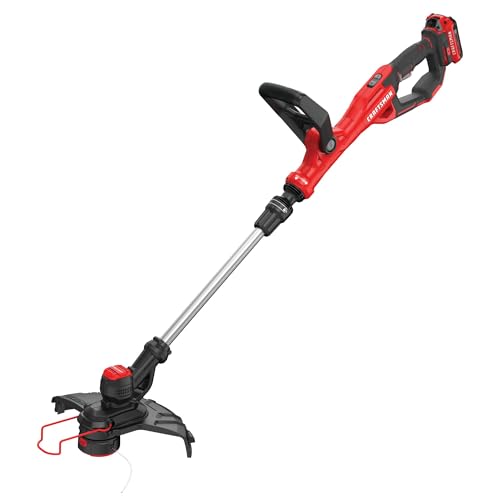 CRAFTSMAN V20 Weed Wacker Cordless String Trimmer and Edger, Weed Eater Includes 2.0 Ah Battery and Charger, Lightweight, Extended Runtime, 2 Speed (CMCST900D1)