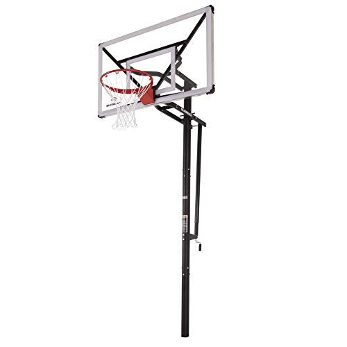 Silverback NXT 54" In-Ground Basketball Hoop with Adjustable-Height Backboard and QuickPlay Design , Black