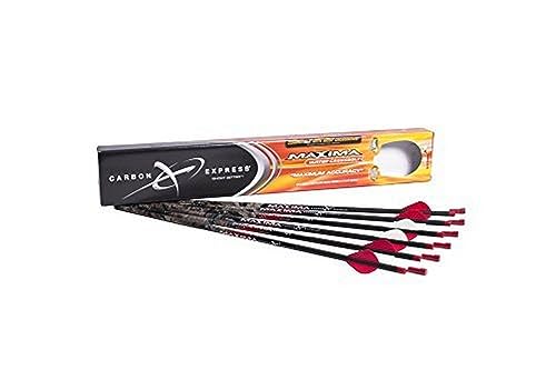 Carbon Express Maxima Hunter Fletched BuffTuff Plus Carbon Crossbolt with R2 Vanes, 6-Pack, Mossy Oak Treestand Pattern