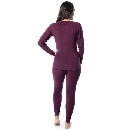 Fruit of the Loom Women's Stretch Fleece Lined Thermal Long Johns Underwear Set