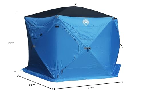 6 Person Portable Ice Fishing Shelter with 2 Big Doors-Diamond Door Guard System Ice Fishing Camping Tent
