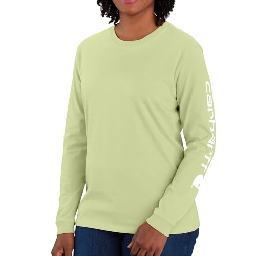 Carhartt Women's Plus Size Loose Fit Heavyweight Long Logo Sleeve Graphic T-Shirt