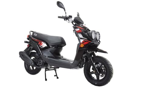 HHH Rocket 150 Moped Street Gas Vitacci Scooter 150cc Motorcycle Automatic Adult Bike with 12 inch Aluminum Wheels (Black)