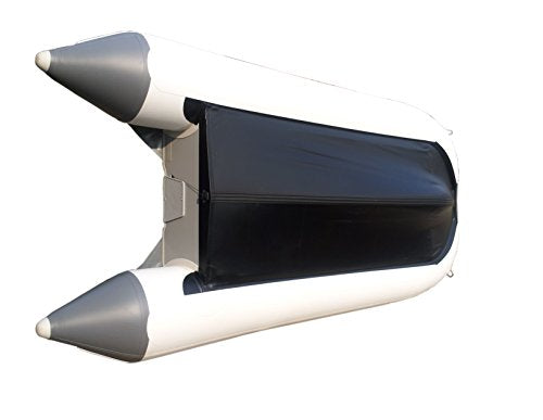 10ft 6in Newport Model Inflatable Dinghy Boat Transom Sport Tender - 5 Person - 15HP USCG Rated, White/Gray