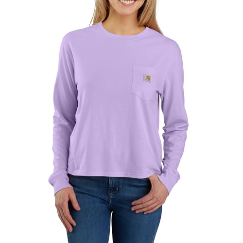 Carhartt Women's Loose Fit Lightweight Long-Sleeve Crewneck Pocket T-Shirt