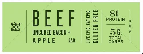 EPIC Bars, Venison Sea Salt and Pepper Bar, Keto Friendly, Whole30 Approved, Gluten Free, 12 Count, 15.6 oz