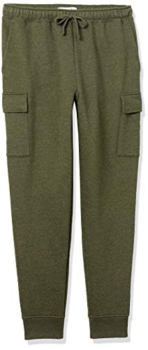 Amazon Essentials Men's Relaxed Fit Cargo Fleece Jogger Sweatpants with Drawstring