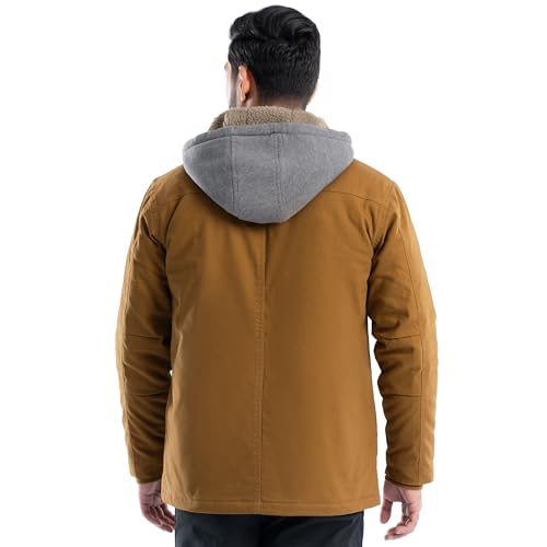 Wrangler Men's Quilted Lined Jacket with Sherpa Hood