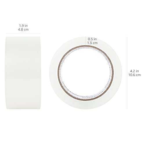 Amazon Basics Strong Plastic Adhesive Packaging Tape for Shipping, Moving and Storage, Clear, Low Odor, 1.88 in x 54.6 yds, 12-Pack