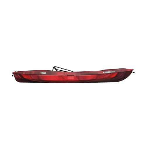 Pelican Seek 100X - Recreational Sit on top Kayak - Garnet - Lightweight Smart Design - Adjustable Ergoform™ Seating System - 10 ft