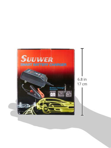 1.25-Amp Trickle Battery Charger 6V/12V Fully-Automatic Smart Battery Maintainer for Motorcycle, ATV, Boat, Lawn Mower and More