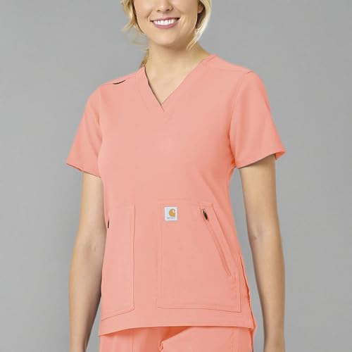 Carhartt Scrubs C12237 Women's Rugged Flex® Modern Fit 4-Pocket V-Neck - 2X-Large Regular - Sorbet
