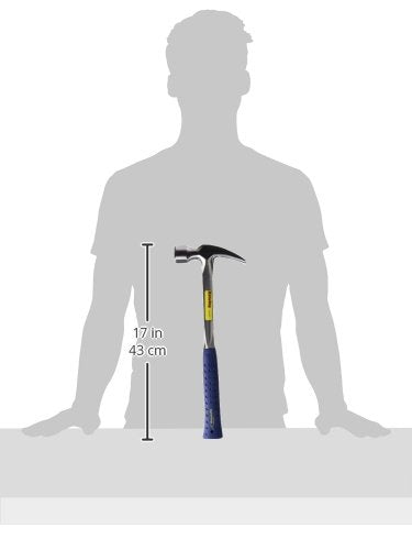 ESTWING Framing Hammer - 22 oz Long Handle Straight Rip Claw with Milled Face & Shock Reduction Grip - E3-22SM