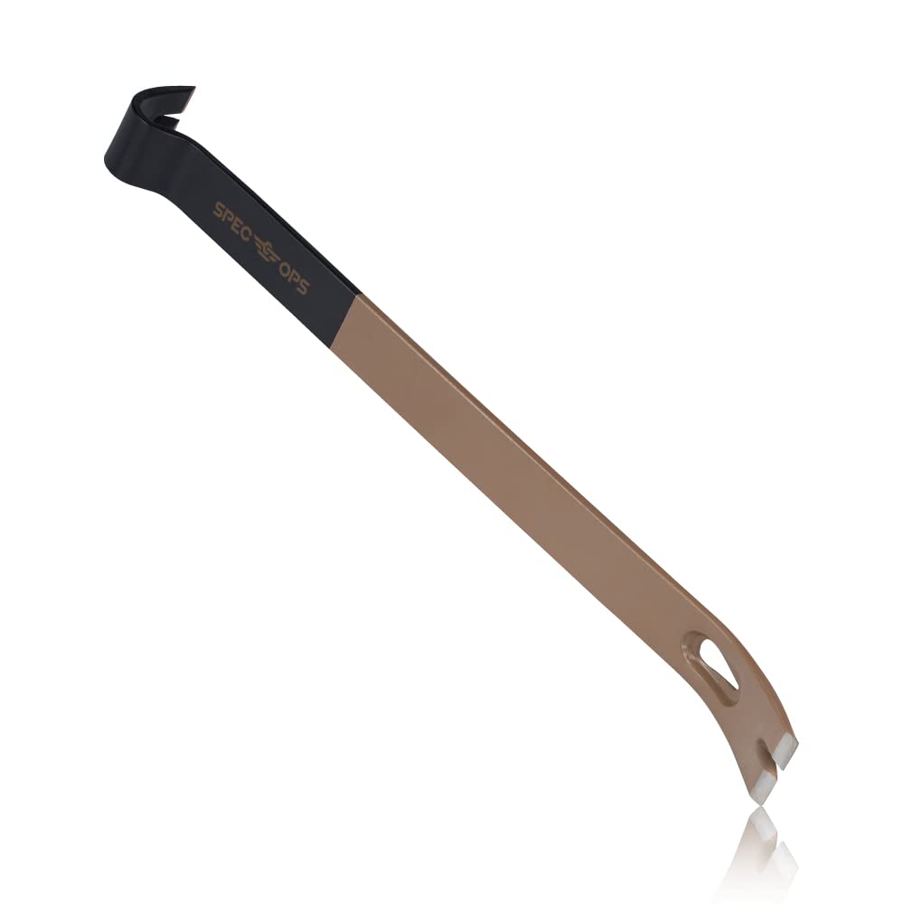 Spec Ops SPEC-D30PRY Tools 30" Wrecking Crowbar, Pry Bar Ends with Teardrop Nail Puller, High-Carbon Steel, 3% Donated to Veterans,Black/Tan