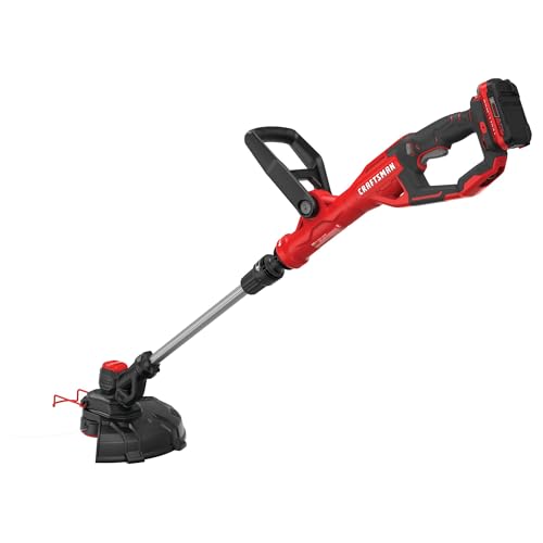 CRAFTSMAN V20 Weed Wacker Cordless String Trimmer and Edger, Weed Eater Includes 2.0 Ah Battery and Charger, Lightweight, Extended Runtime, 2 Speed (CMCST900D1)