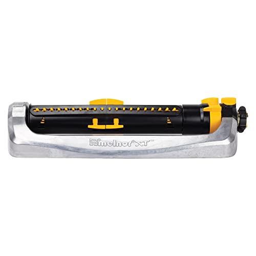 Melnor 65167AMZ XT Turbo Oscillating Sprinkler, 4,500 sq. ft., Quick Connect Bundle, 3-Way Adjustable, Black, Yellow