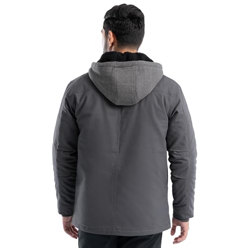 Wrangler Men's Quilted Lined Jacket with Sherpa Hood