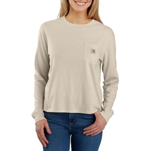 Carhartt Women's Loose Fit Lightweight Long-Sleeve Crewneck Pocket T-Shirt