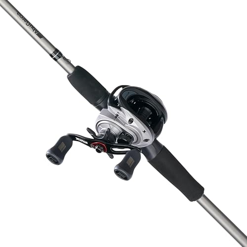 Abu Garcia Max X Baitcast Reel and 7' 2-Piece Fishing Rod Combo, Graphite Composite Rod Blank Construction, Split EVA Handles