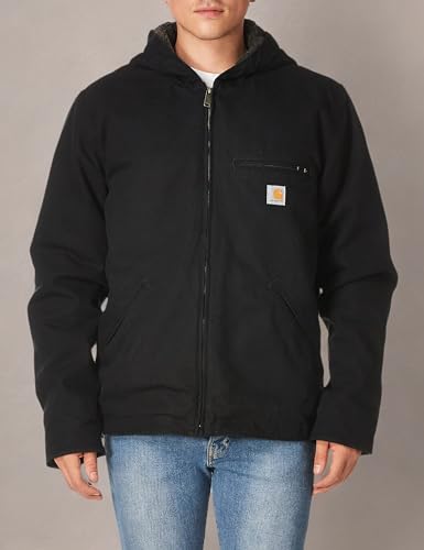 Carhartt Men's Relaxed Fit Washed Duck Sherpa-Lined Jacket