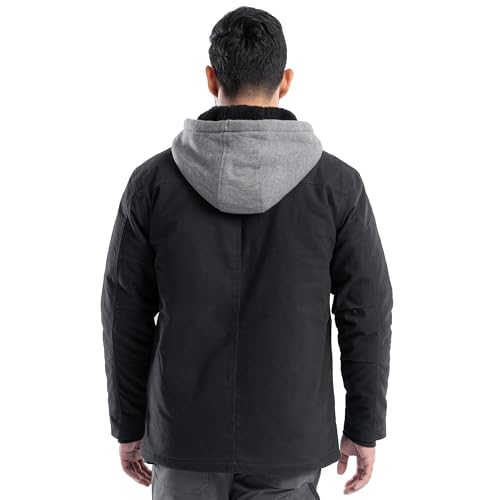 Wrangler Men's Quilted Lined Jacket with Sherpa Hood