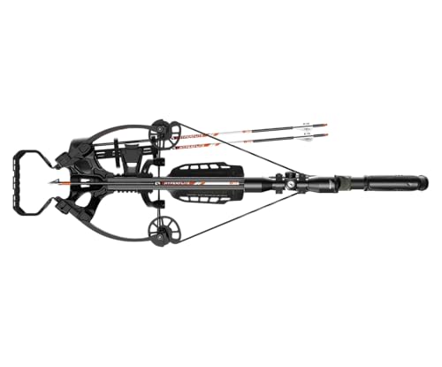 Barnett Archery Hyper XP 405 Crossbow with Two Hyperflite 22" Arrows, Illuminated 4X32mm Scope, and Rope Cocking Device, and Lightweight Side Mount Quiver