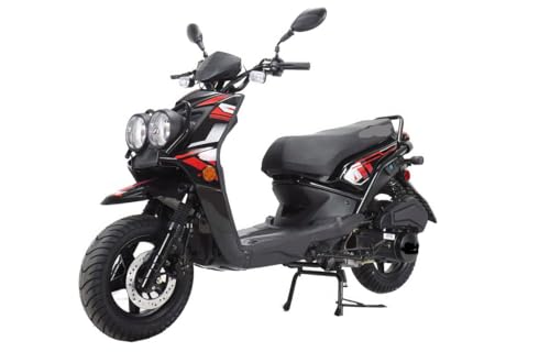 HHH Rocket 150 Moped Street Gas Vitacci Scooter 150cc Motorcycle Automatic Adult Bike with 12 inch Aluminum Wheels (Black)