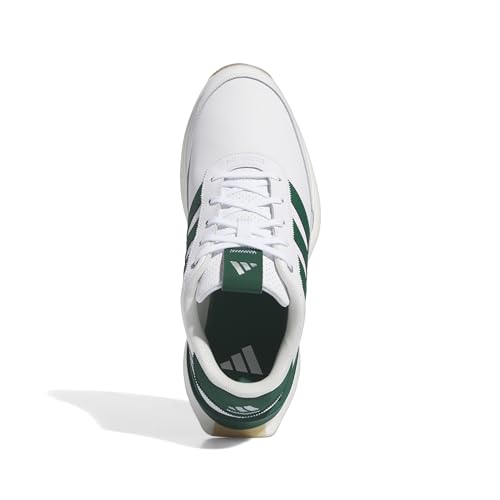 adidas Men's S2G Spikeless Leather 24 Golf Shoes, Footwear White/Collegiate Green/Gum 4, 10