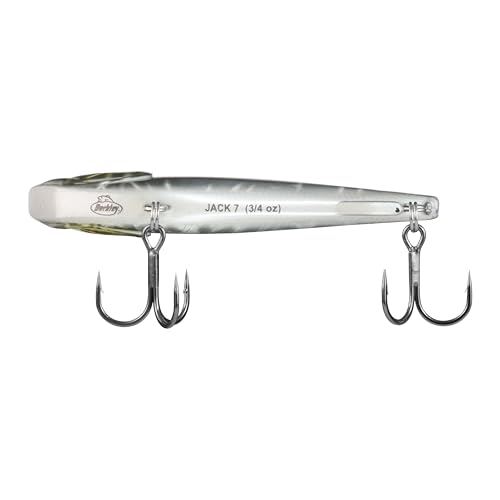 Berkley Jack Fishing Hard Bait, Black Silver, Size 7, 2.75 in, Sharp Knife Blade Design Creates Super Fast Fall, Equipped with Fusion 19 Hooks, Dual Flash-Point Enhances Side Flash