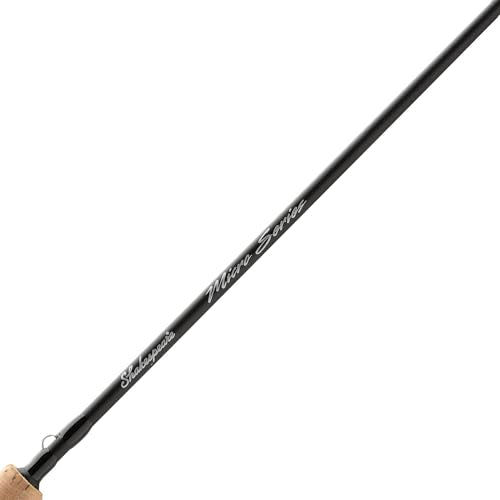 Shakespeare Micro 5'6" Spinning Rod, 2-Piece Fishing Rod, Graphite Composite Blank, Light Rod Power, Comfortable Full Cork Handle