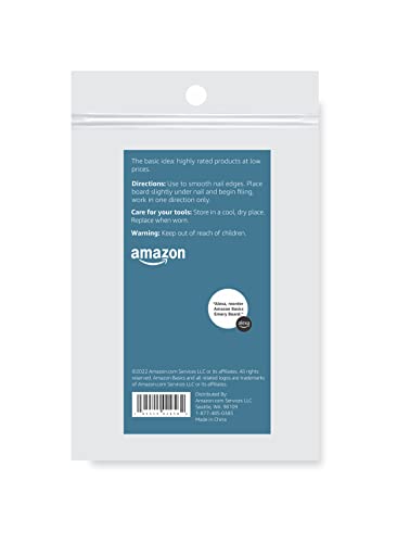 Amazon Basics Double Sided Nail Files Emery Boards for Natural Nails, Nail Care, Home and Salon Use, Pedicure, 50 Count, Brown