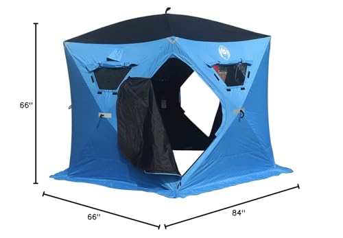 6 Person Portable Ice Fishing Shelter with 2 Big Doors-Diamond Door Guard System Ice Fishing Camping Tent