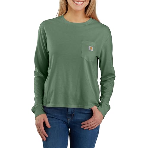 Carhartt Women's Loose Fit Lightweight Long-Sleeve Crewneck Pocket T-Shirt