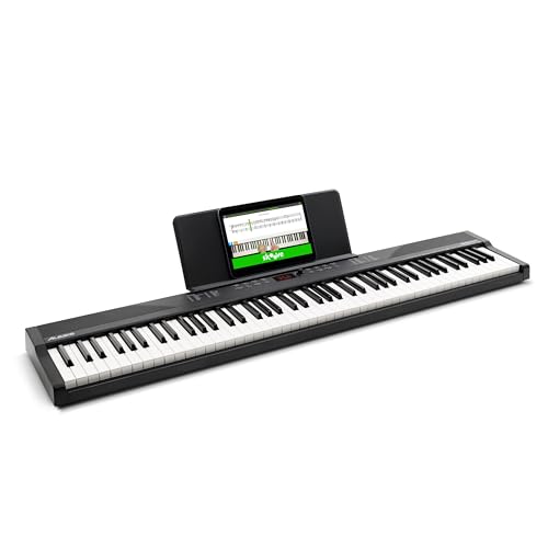 Alesis 88 Key Keyboard Piano with 480 Sounds, Speakers, USB MIDI, Carry-Bag, Stand, Headphones, Pedal and Piano Lessons for Beginners