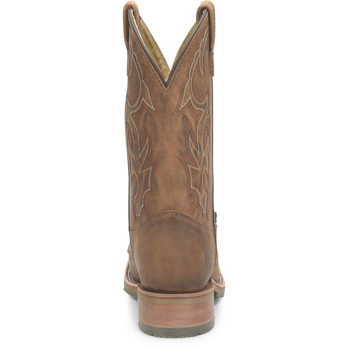 DOUBLE-H 11" Jase Square Toe Western Boots for Men - Texon Insole with Cork Inlay, Oil- and Slip-Resistant I.C.E. Outsole, EH-Rated and Made in USA