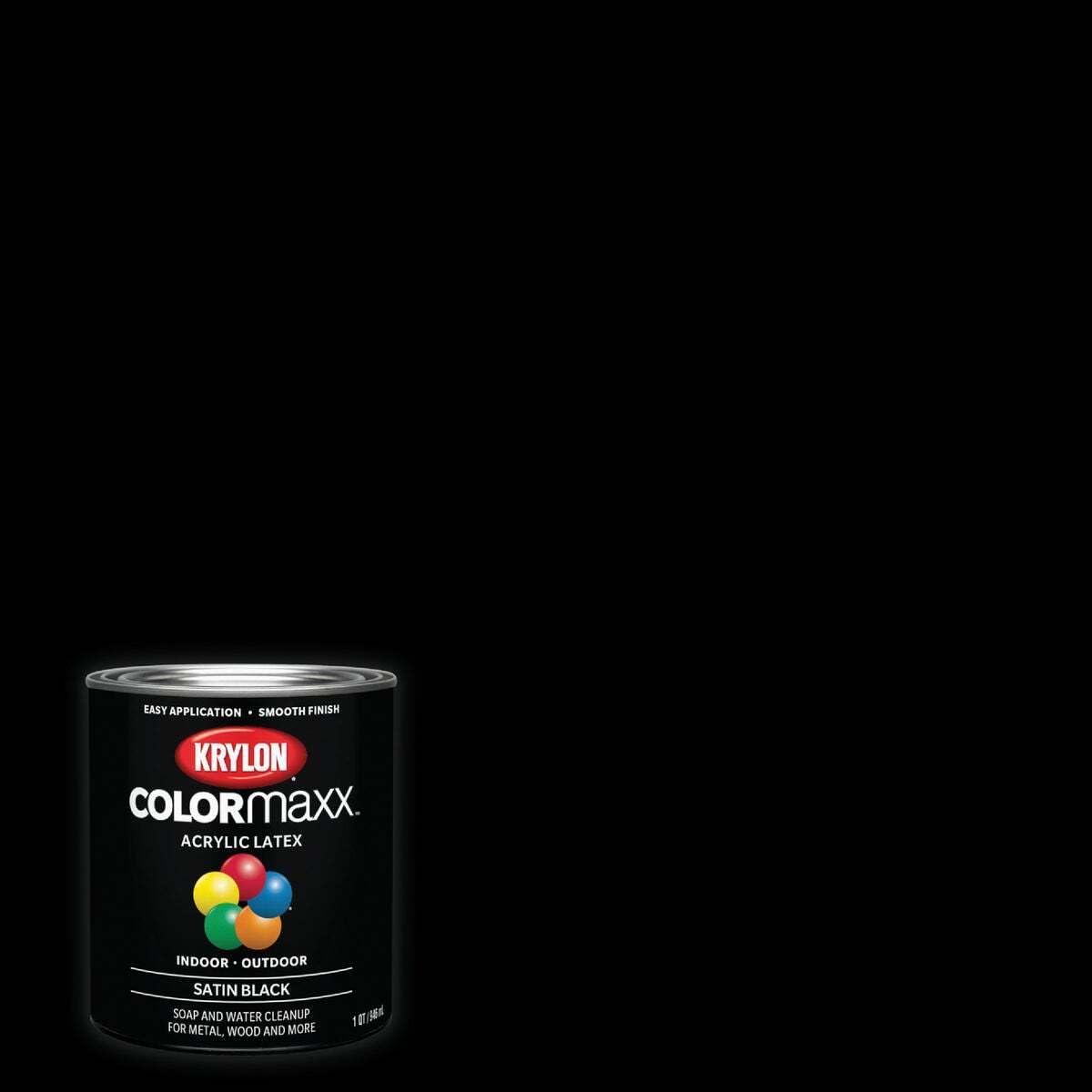 Krylon K05615007 COLORmaxx Acrylic Latex Brush On Paint for Indoor/Outdoor Use, ½ Pint, Satin White