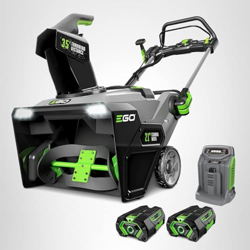 EGO POWER+ 21" Electric Snow Blower, Cordless Steel Auger, Includes (2) 56V 5.0Ah Batteries and Dual Port Charger - SNT2112
