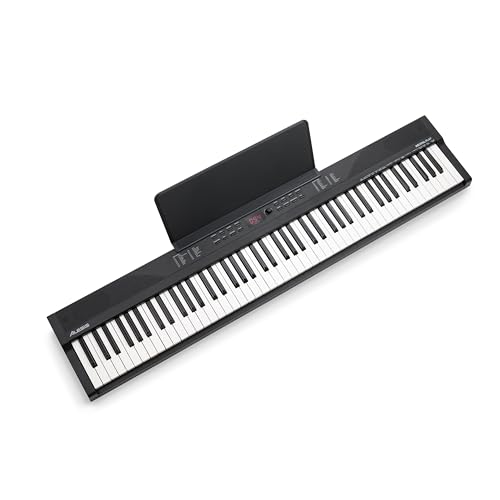 Alesis 88 Key Keyboard Piano with 480 Sounds, Speakers, USB MIDI, Carry-Bag, Stand, Headphones, Pedal and Piano Lessons for Beginners