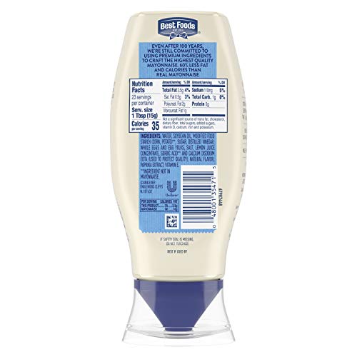 Best Foods Real Mayonnaise Squeeze Bottle For a Creamy Sandwich Spread or Condiment Made With Cage-Free Eggs 20 oz