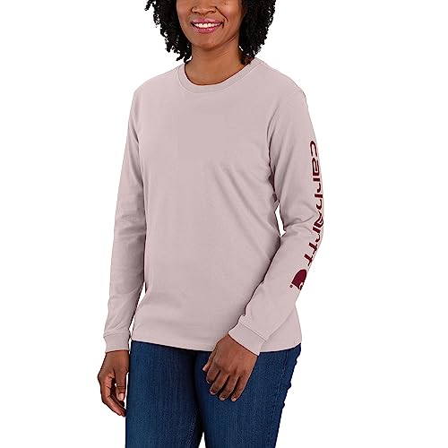 Carhartt Women's Plus Size Loose Fit Heavyweight Long Logo Sleeve Graphic T-Shirt