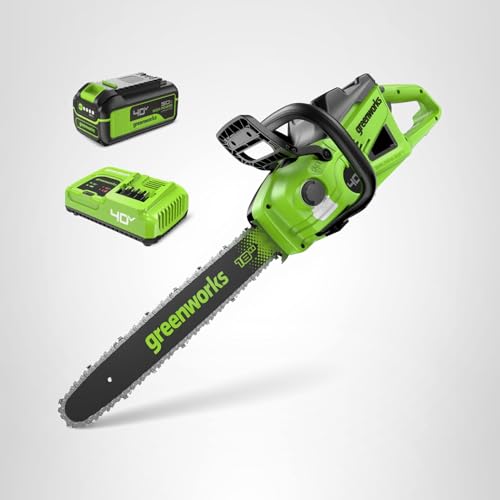 Greenworks 40V HP 18" BL Chainsaw Kit with 5.0Ah HP Battery and 5A Rapid Charger