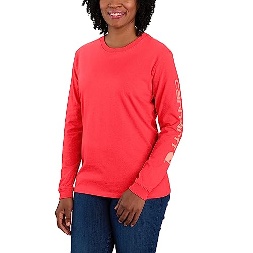 Carhartt Women's Plus Size Loose Fit Heavyweight Long Logo Sleeve Graphic T-Shirt